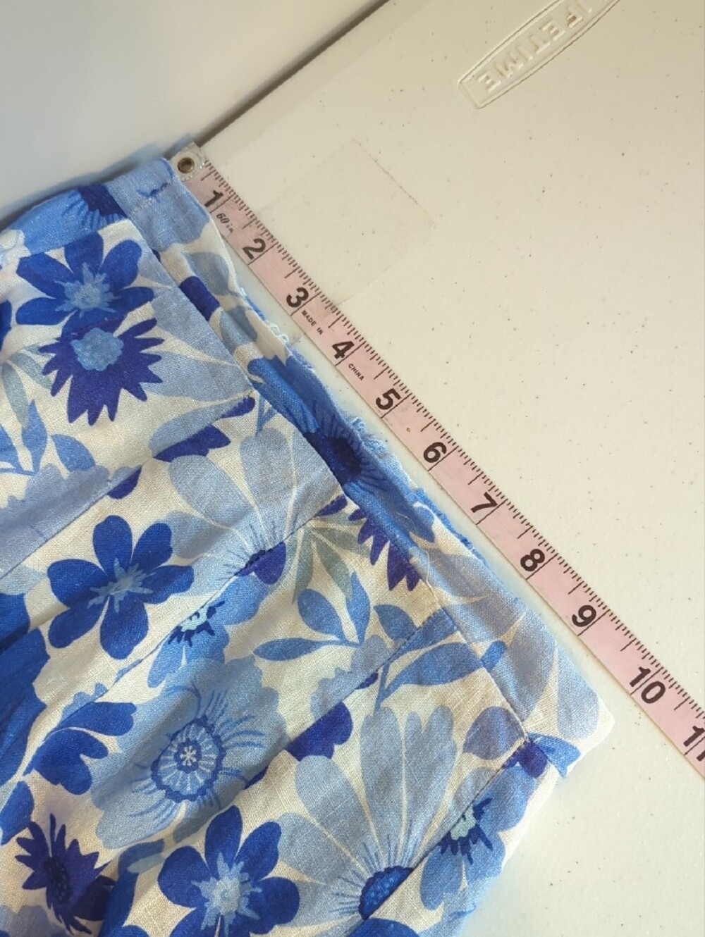 DISSH Linen Midi Skirt Blue Floral size 2 image 7